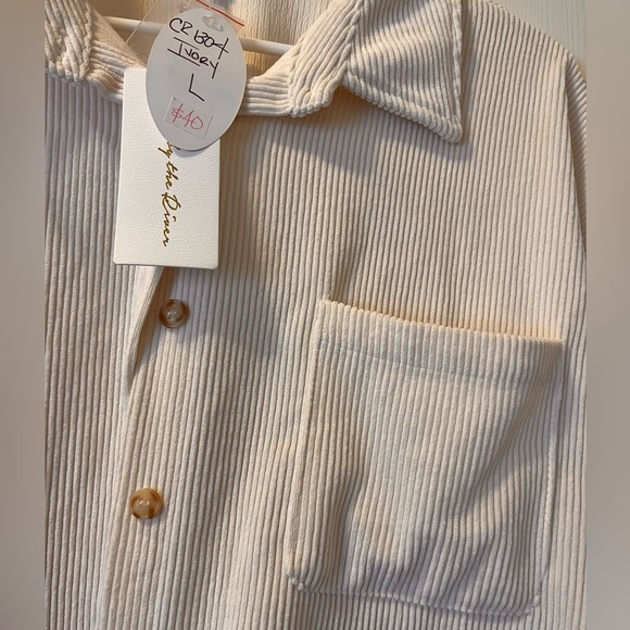 Ivory corduroy button down shirt - Picture 3 of 5